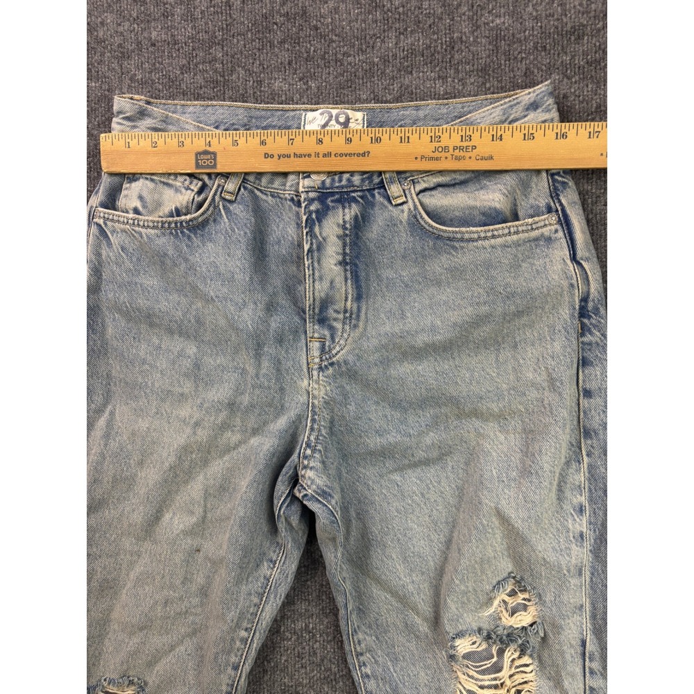 Free People We The Free Jeans Womens 29 Blue Distressed High Rise Straight Leg - Picture 3 of 9